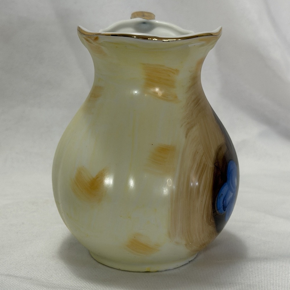 VTG Original Artmark Japan Pitcher & Bowl Set Hand Painted Fruit Gold Handle MCM - Picture 6 of 16